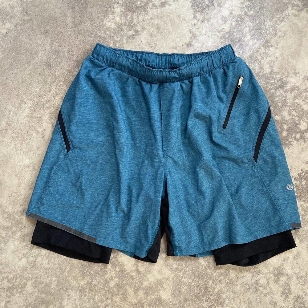 Lululemon Pace Breaker Lined Running Athletic Short Blue Mens Size Small